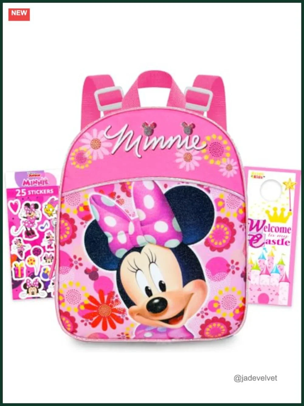 Minnie Mouse Mini Backpack for Toddler Girls 11 Inch Woven Canvas Daypack with